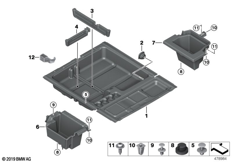 Genuine BMW 51479175130 F25 Mount, Toolbox (Inc. X3) | ML Performance US US Car Parts
