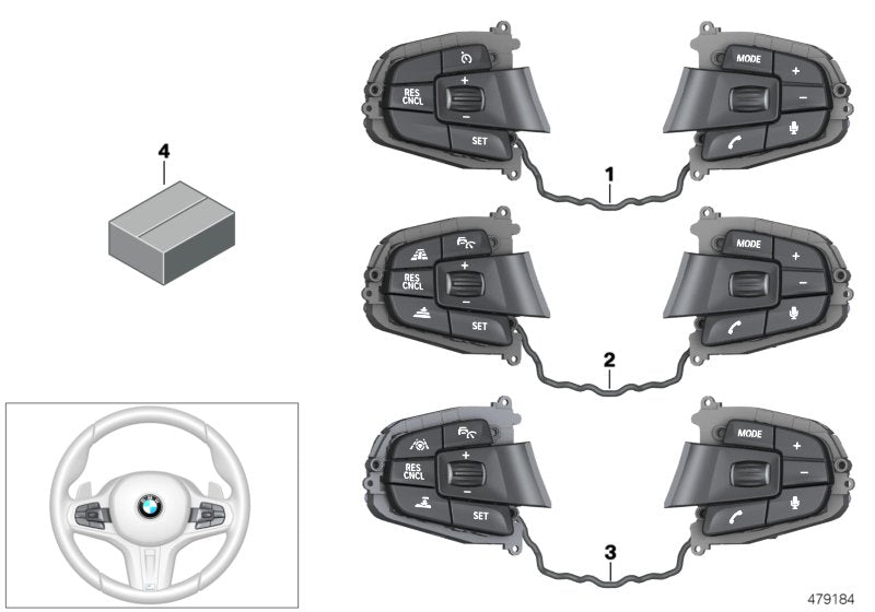 Genuine BMW 61318053147 G02 G30 G01 Switch, Multifunct. Steering Wheel (Inc. X3 30iX, 640iX & 530i) | ML Performance US US Car Parts