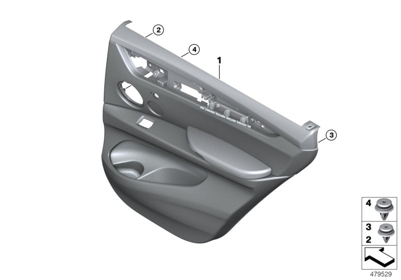 Genuine BMW 51427415425 F16 Door Lining Leather Rear Left TERRA (Inc. X6) | ML Performance US US Car Parts