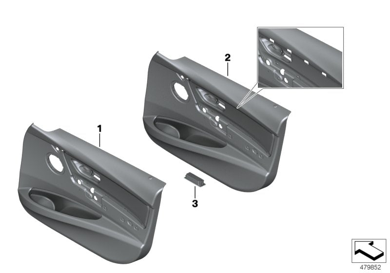 Genuine BMW 51417279175 Door Lining Vynil Front Left SCHWARZ (Inc. 325d, 330iX & 330e) | ML Performance US US Car Parts
