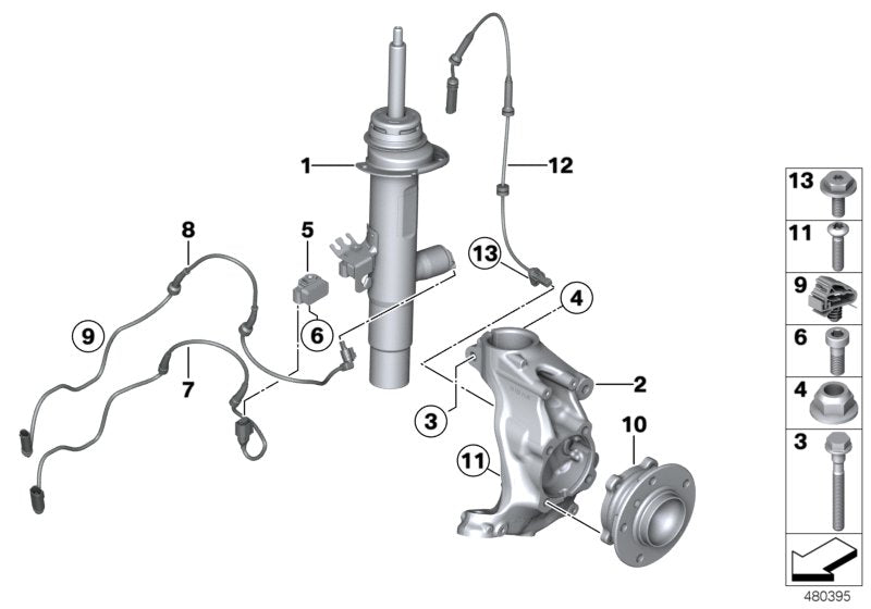 Genuine BMW 37106865565 Left Front Spring Strut (Inc. 428i, 420i & 420d) | ML Performance US US Car Parts