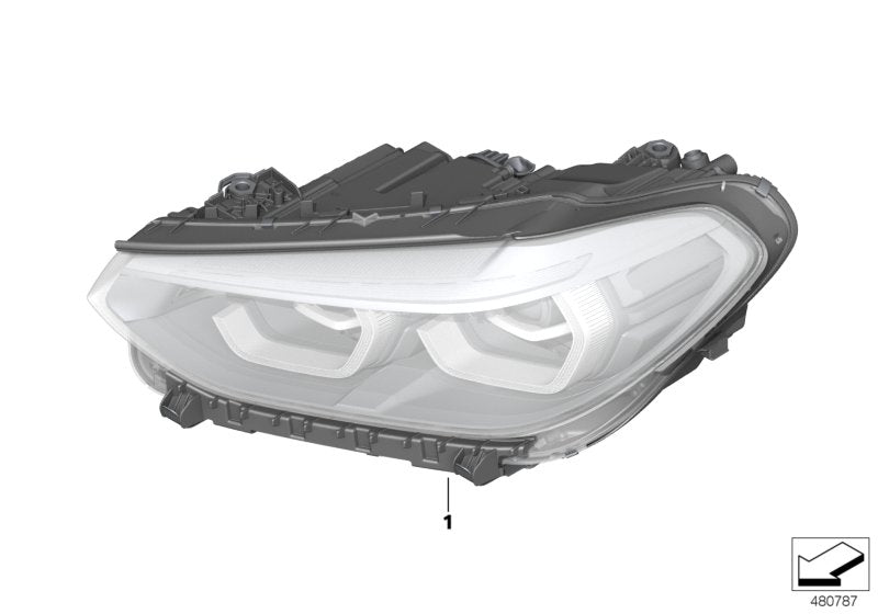 Genuine BMW 63117466116 G02 G01 Headlight, Led, Ahl, High, Right ICON LIGHT US (Inc. X3 & X4 M) | ML Performance US US Car Parts