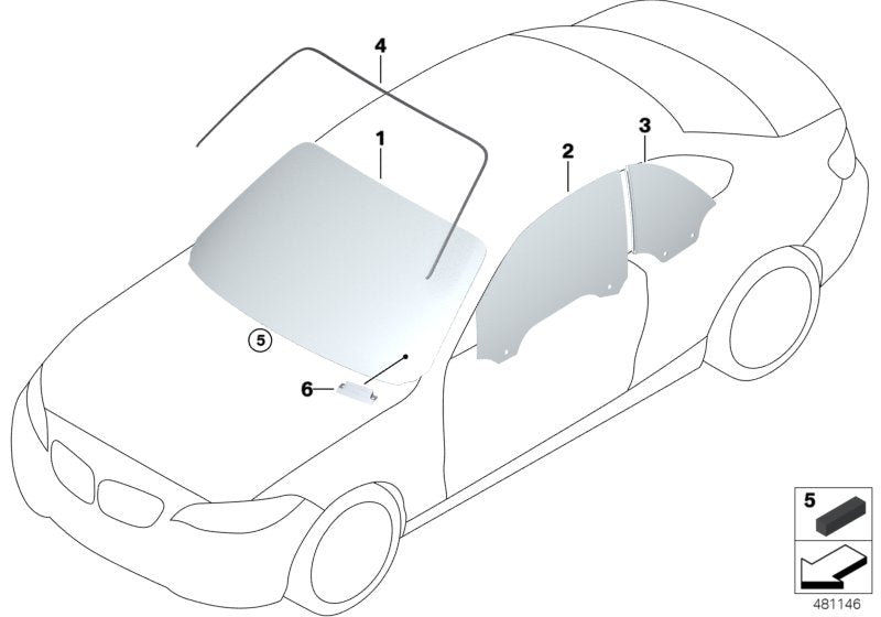 Genuine BMW 51337268724 Door Window, Front Right (Inc. 228iX, M235iX & 230i) | ML Performance US US Car Parts