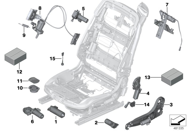 Genuine BMW 52107309655 Drive For Thigh Bolster Pad, Left (Inc. 650i, 650iX 4.4 & 640dX) | ML Performance US US Car Parts