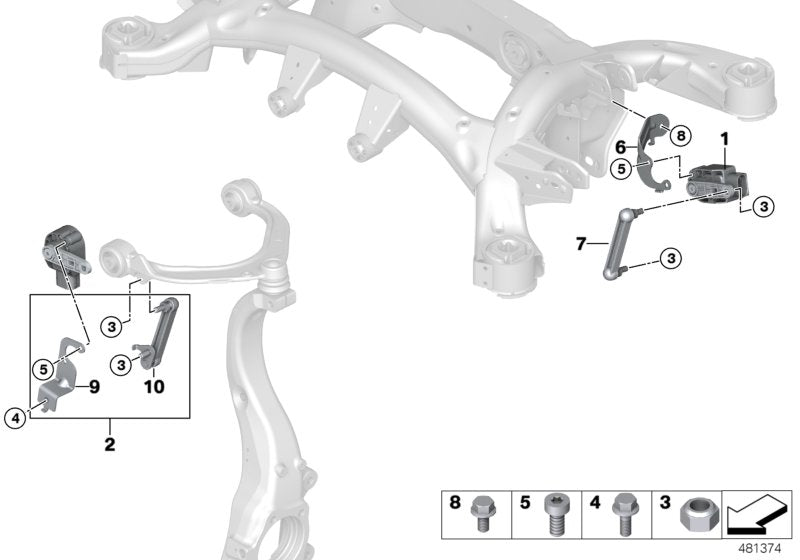 Genuine BMW 37146883038 F15 Right Ride Height Sensor Bracket (Inc. X5 & X6 28iX) | ML Performance US US Car Parts