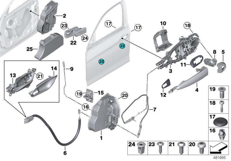 Genuine BMW 51717278193 Crash Pad For Door, Left (Inc. 228iX, M235iX & 218d) | ML Performance US US Car Parts