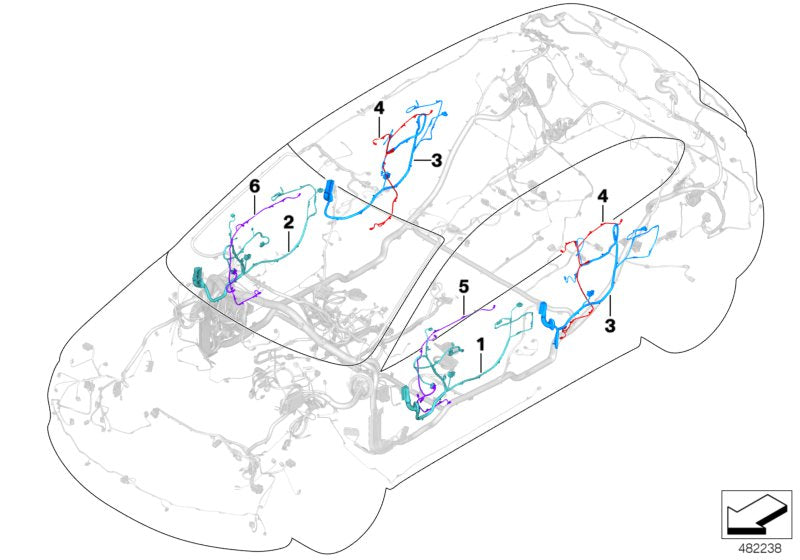 Genuine BMW 61128795812 F39 Co-Driver's Side Door Cable Harness (Inc. X2) | ML Performance US US Car Parts