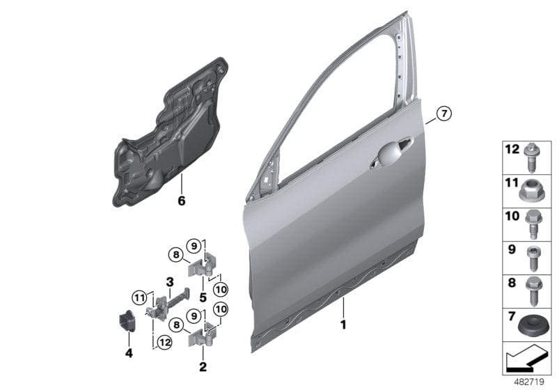 Genuine BMW 41008491727 F39 Door Front Left (Inc. X2 25dX, X2 20iX & X2 18d) | ML Performance US US Car Parts