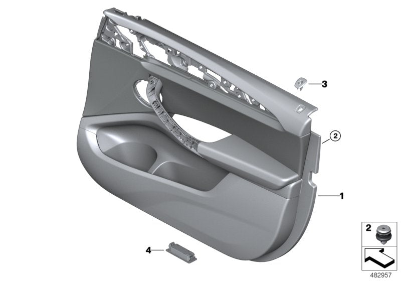 Genuine BMW 51418094405 G01 Door Trim Panel, Front Left BLACK (Inc. X3) | ML Performance US US Car Parts