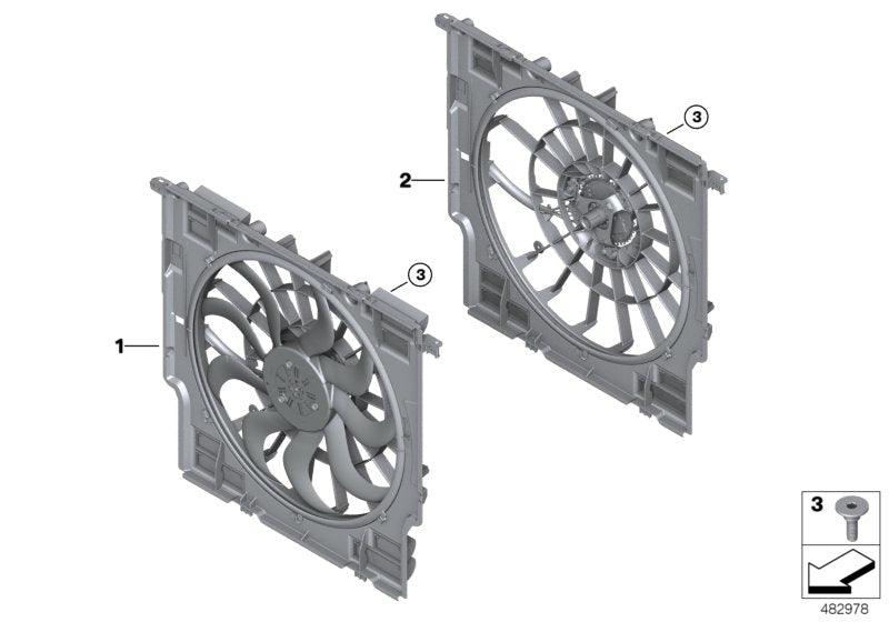 Genuine BMW 17118642752 Fan Housing With Fan 1000W (Inc. X3 M & X4 M) | ML Performance US US Car Parts