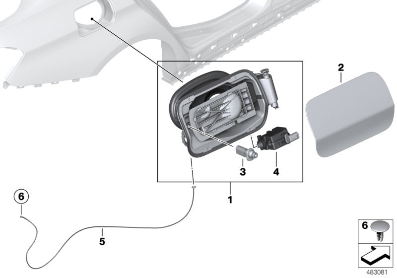 Genuine BMW 41007300931 Fill-In Flap, Primed (Inc. 320d, 328i & 330iX) | ML Performance US US Car Parts