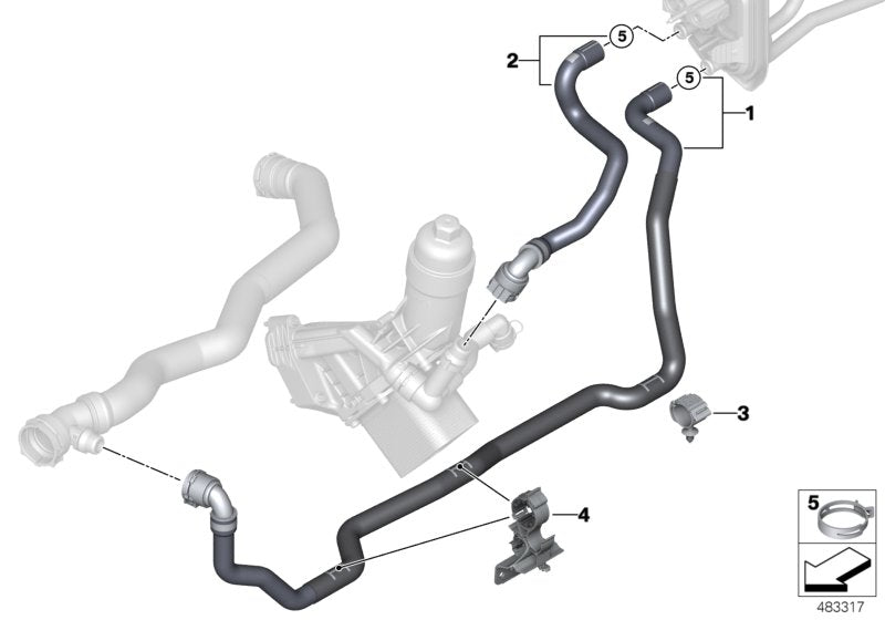 Genuine BMW 64219354459 G01 G02 Coolant Hose, Supply (Inc. X3) | ML Performance US US Car Parts