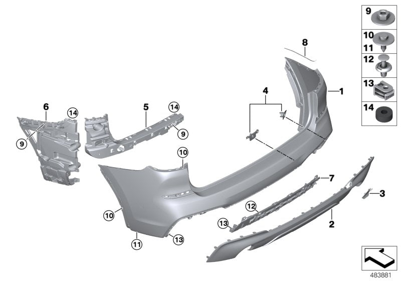 Genuine BMW 51127400665 Guide For Bumper, Side, Left (Inc. X3) | ML Performance US US Car Parts