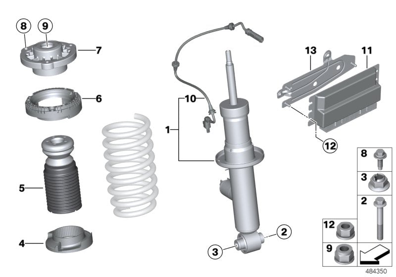 Genuine BMW 37106893782 G01 Spring Strut, Edc, Rear (Inc. X3 30eX) | ML Performance US US Car Parts
