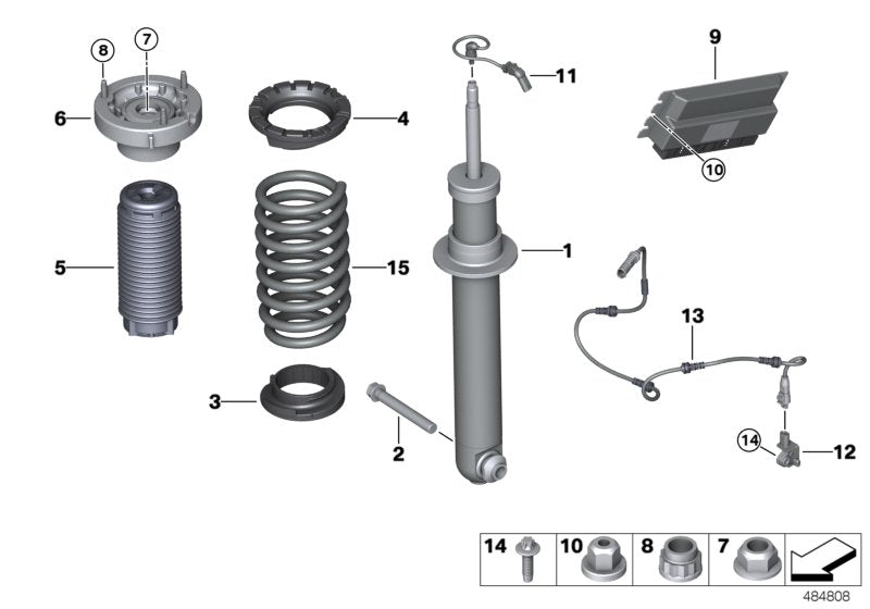 Genuine BMW 33507856904 F90 F93 Rear Spring Strut Assy Edc (Inc. M5 & M8) | ML Performance US US Car Parts