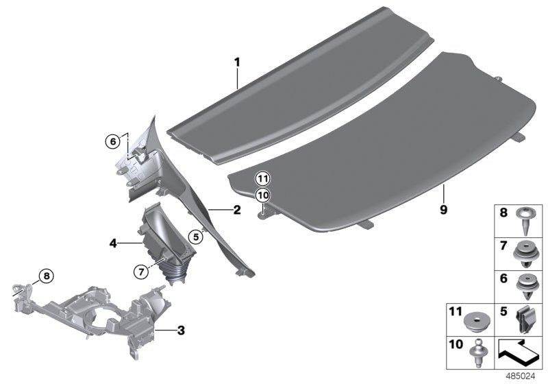 Genuine BMW 51498062774 Parcel Shelf, Rear ANTHRAZIT (Inc. 435iX, 430dX & 435i) | ML Performance US US Car Parts