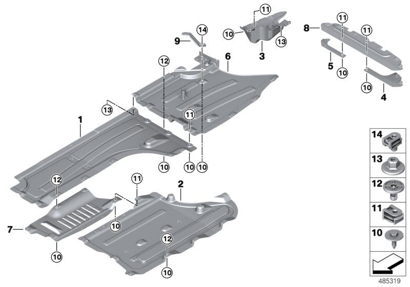 Genuine BMW 51758070480 Underbody Panelling, Center, Left (Inc. X3 M & X4 M) | ML Performance US US Car Parts