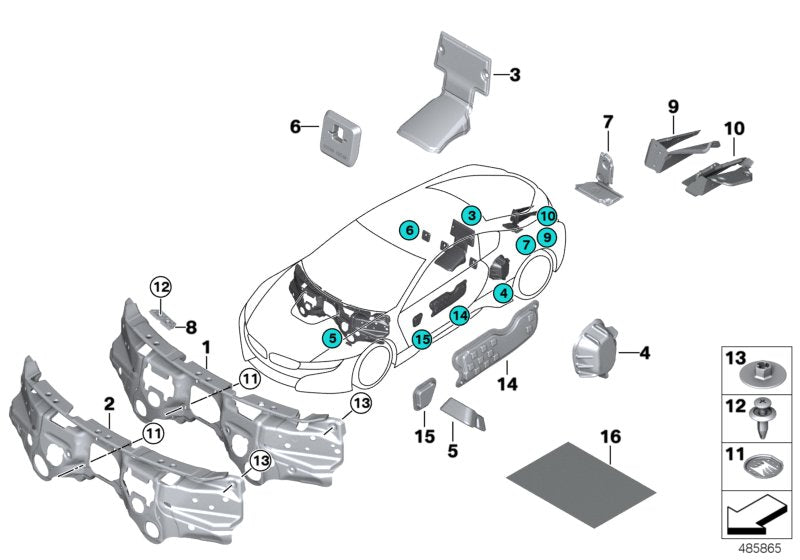 Genuine BMW 51489478240 I15 Sound Insulation, Door Right (Inc. i8) | ML Performance US US Car Parts