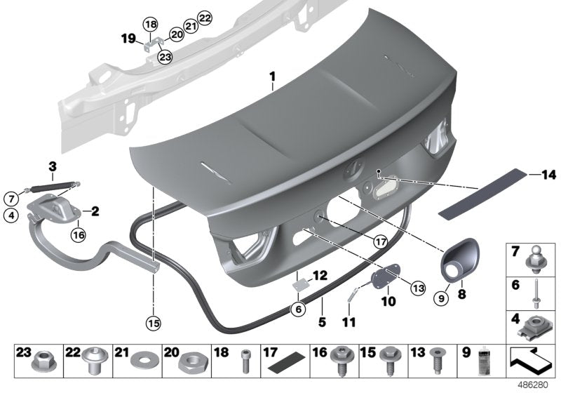 Genuine BMW 41608431671 Holding Strap Left TRUNK LID LOCK (Inc. M4 GT4) | ML Performance US US Car Parts