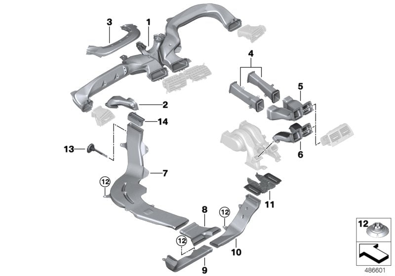Genuine BMW 64229299475 G11 G31 Air Duct, Left Footwell (Inc. 530e, 730Li & 740LiX) | ML Performance US US Car Parts
