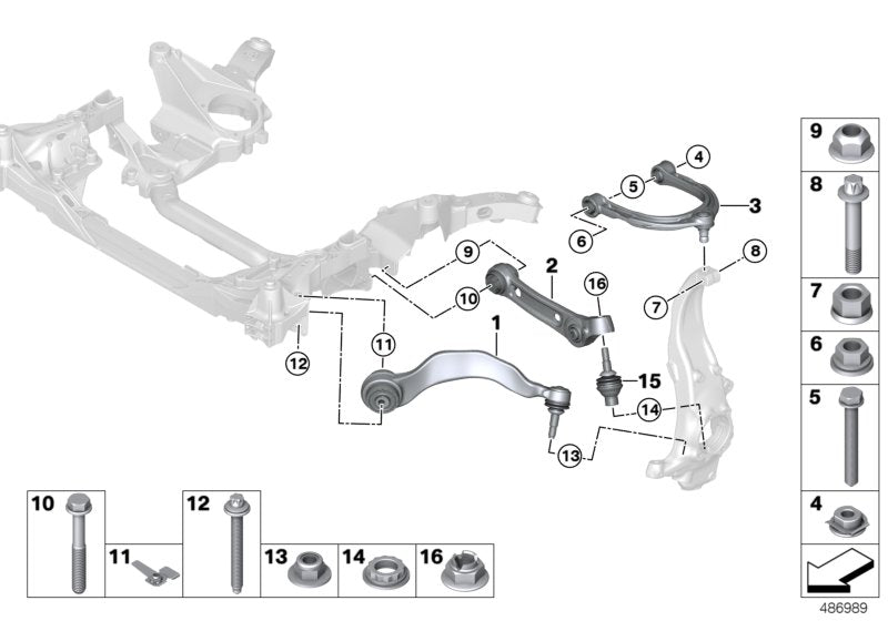 Genuine BMW 31106871543 Wishbone, Bottom, With Rubber Mount Left (Inc. M760iX & M760LiX) | ML Performance US US Car Parts