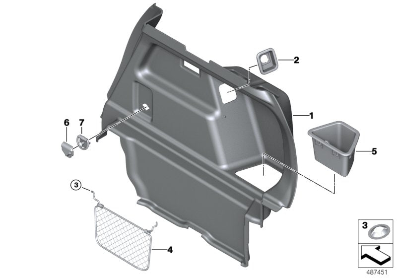 Genuine BMW 51477423244 F39 Right Trunk Trim (Inc. X2) | ML Performance US US Car Parts