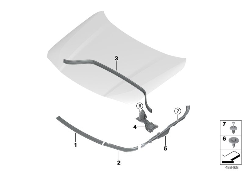 Genuine BMW 51767462094 F39 Front Engine Hood Sealing (Inc. X2) | ML Performance US US Car Parts