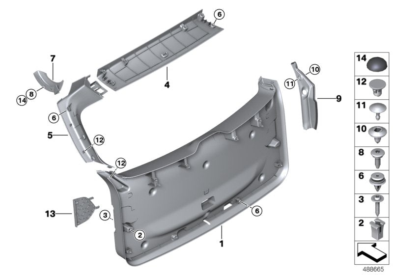 Genuine BMW 51497470638 G01 Trim Panel For Trunk, Inner Right CANBERRABEIGE (Inc. X3) | ML Performance US US Car Parts