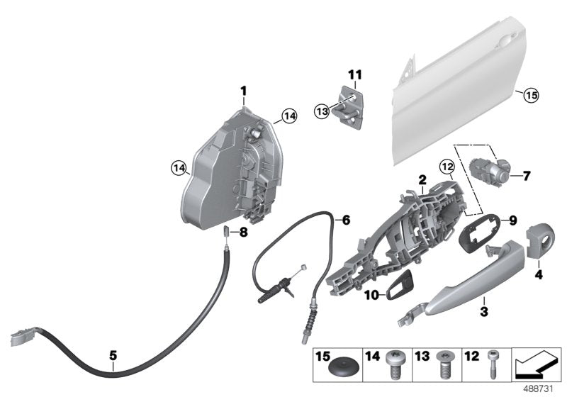 Genuine BMW 51218431177 Bowden Cable, Door Opener INSIDE (Inc. M4 GT4) | ML Performance US US Car Parts