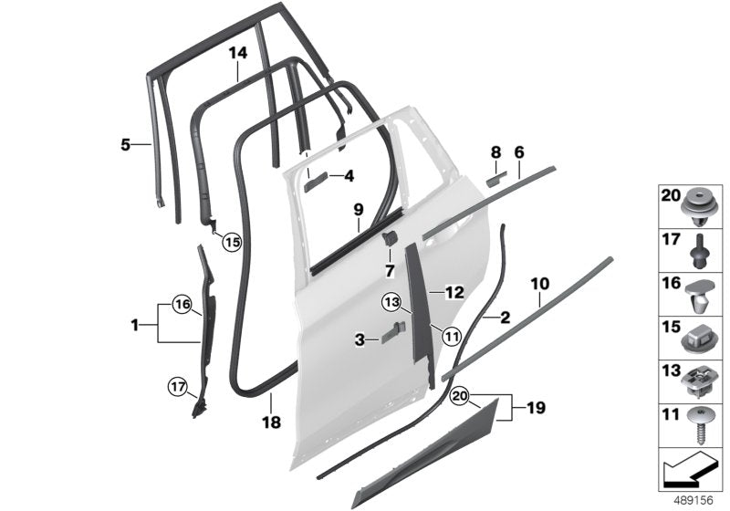 Genuine BMW 51767420832 F39 Gap Seal B-Pillar Rear Door Right (Inc. X2) | ML Performance US US Car Parts