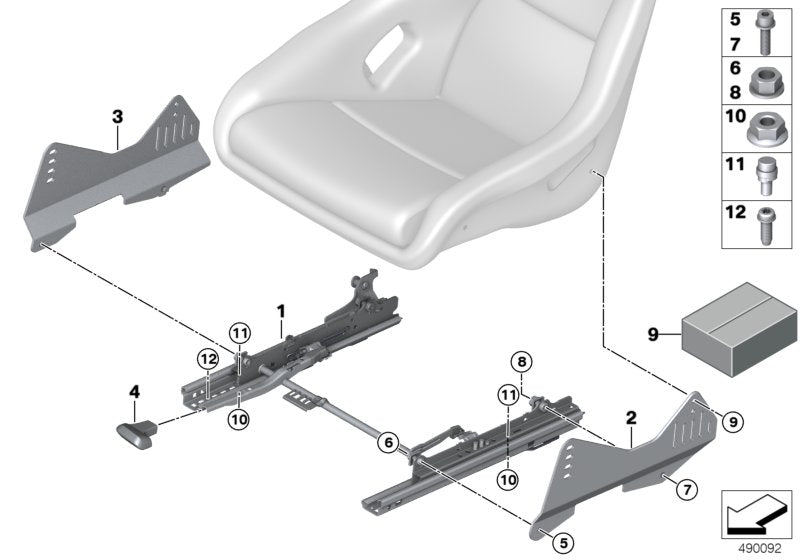 Genuine BMW 52107345575 I12 Stop, Fore-And-Aft Adjustment (Inc. M4 GTS, M4 GT4 & i8) | ML Performance US US Car Parts
