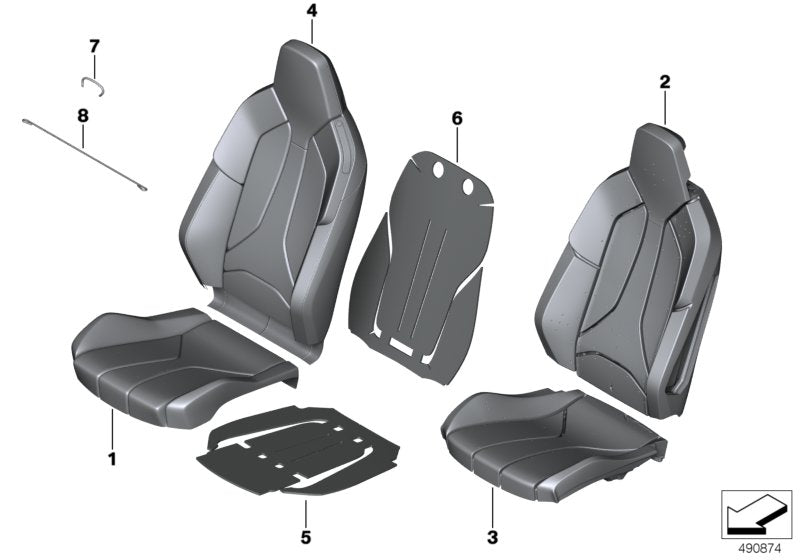 Genuine BMW 52107483271 I15 Leather Cover Sport Backrest Left SCHWARZ (Inc. i8) | ML Performance US US Car Parts