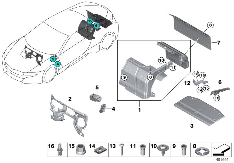 Genuine BMW 51487329649 I12 I12 Sound Insulation, Drip Rail, Left (Inc. i8) | ML Performance US US Car Parts