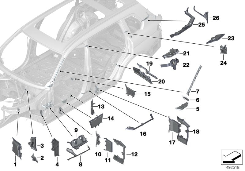Genuine BMW 41007414970 G07 Molded Part, Wheelhousing, Inside (Inc. X7) | ML Performance US US Car Parts