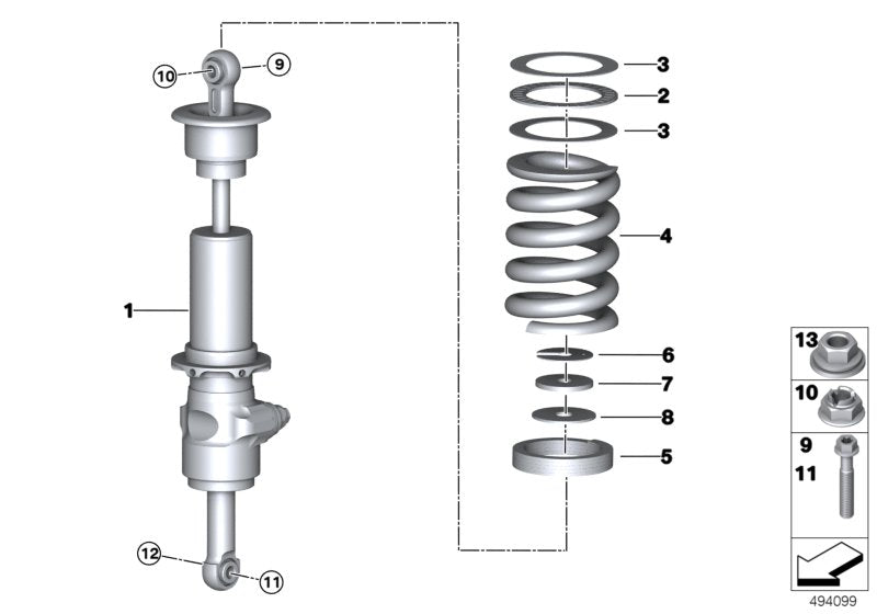 Genuine BMW 33508419994 Rear Coil Spring 192,45-57-159 (Inc. M6 GT3) | ML Performance US US Car Parts
