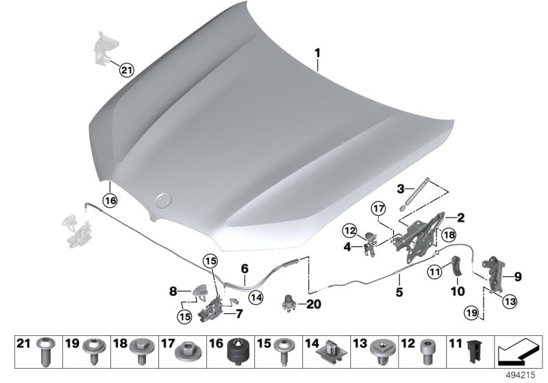 Genuine BMW 51437434345 G07 G05 G06 Bracket For Front Flap Control LL (Inc. X5) | ML Performance US US Car Parts