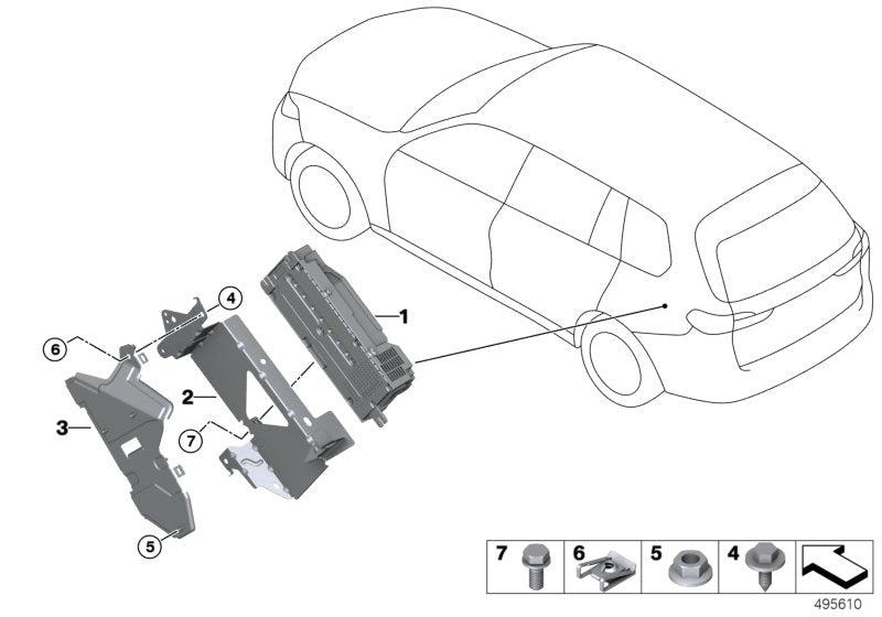 Genuine BMW 65152449571 G05 G06 Bracket Ram / Lte (Inc. X5 40iX, X5 30iX & X5 45eX) | ML Performance US Car Parts