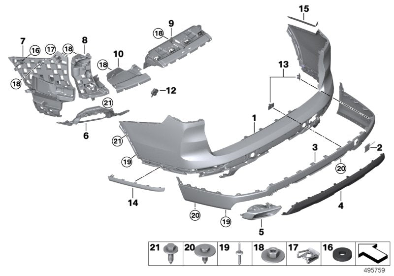 Genuine BMW 51127487527 G07 Support, Bumper, Rear Left (Inc. X7) | ML Performance US US Car Parts