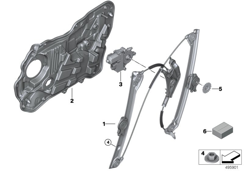 Genuine BMW 61358491132 G32 Drive, Window Lifter, Rear Right (Inc. 620d, 640iX & 640dX) | ML Performance US US Car Parts
