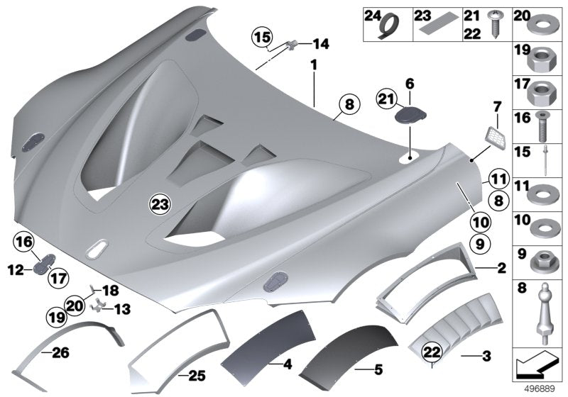 Genuine BMW 41618428332 Shim F. BONNET PIN (Inc. M6 GT3) | ML Performance US US Car Parts