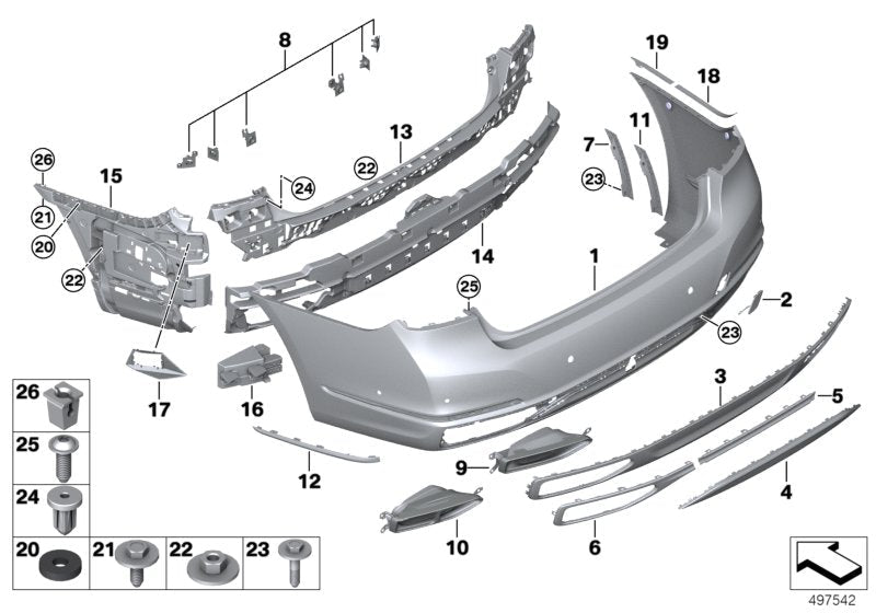 Genuine BMW 51127475126 G11 Extension Rear Bumper Right (Inc. M760iX, 745eX & 740iX) | ML Performance US US Car Parts