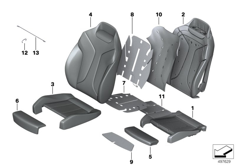 Genuine BMW 52108499286 G14 G16 Cover For Comfort Seat, Leather NACHTBL/SW (Inc. 840dX, 840iX & M850iX) | ML Performance US US Car Parts