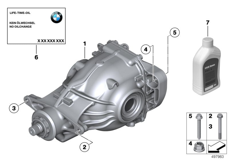 Genuine BMW 33107577101 Rear-Axle-Drive I= 3,08 (Inc. 650iX, 550i & 535iX) | ML Performance US US Car Parts