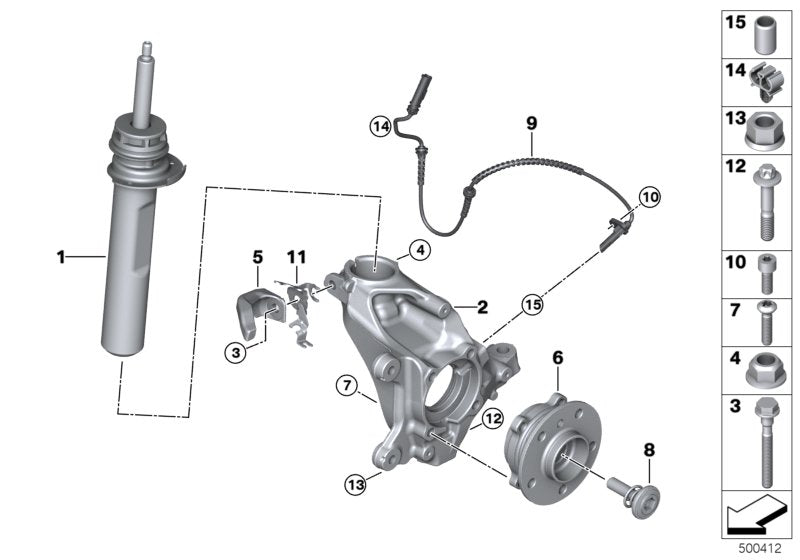 Genuine BMW 31216870832 F55 Carrier, Right (Inc. Cooper SD, Cooper S & JCW) | ML Performance US US Car Parts
