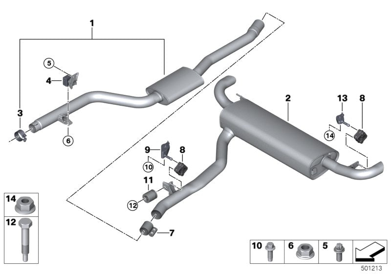 Genuine BMW 18307935436 G07 G05 G06 Bracket For Exhaust System RECHTS (Inc. X7 M50iX & X5) | ML Performance US US Car Parts