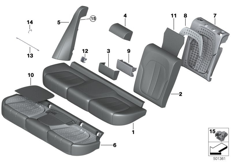 Genuine BMW 52207941511 G05 Side Finisher, Leather, Left ELFENBEINWEISS (Inc. X5) | ML Performance US US Car Parts