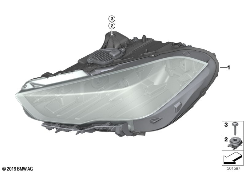 Genuine BMW 63119449603 F44 Headlight, Led, Ahl, Left (Inc. 228iX & M235iX) | ML Performance US US Car Parts