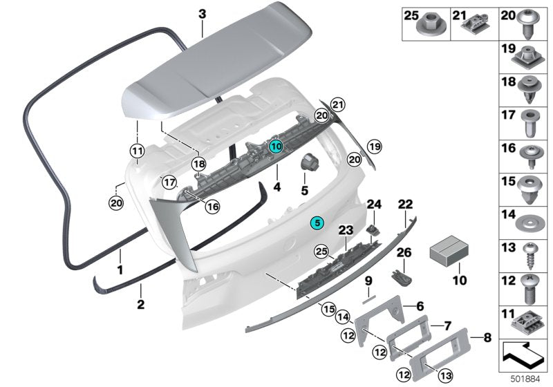 Genuine BMW 51767418844 G07 Trunk Lid Gasket (Inc. X7) | ML Performance US US Car Parts
