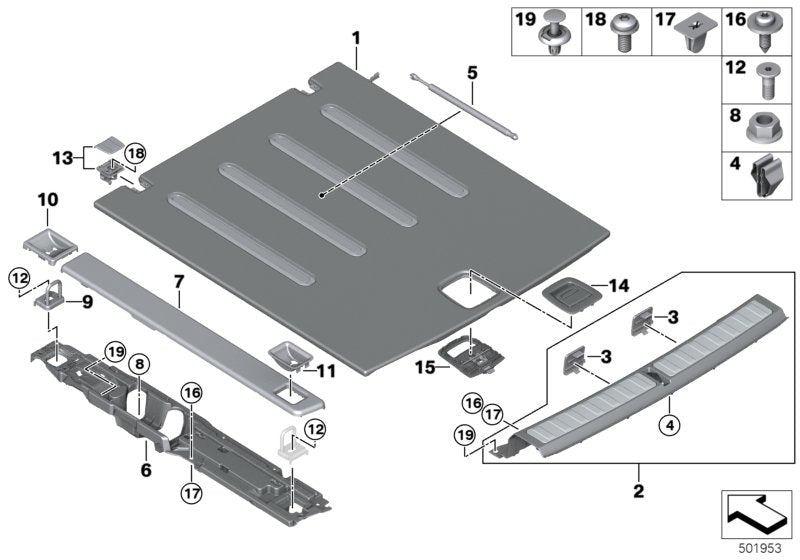 Genuine BMW 51479448053 G06 Floor Carpet, Luggage Compartment SA/ANTHRAZIT (Inc. X6) | ML Performance US US Car Parts