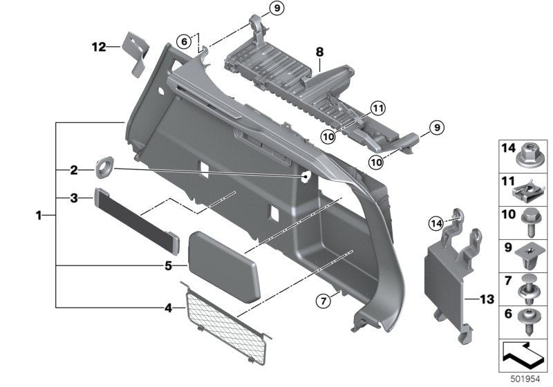Genuine BMW 51477952268 G06 Right Trunk Trim SA/ANTHRAZIT (Inc. X6) | ML Performance US US Car Parts